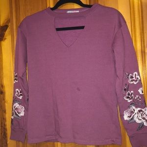 embroidered cutout sweater